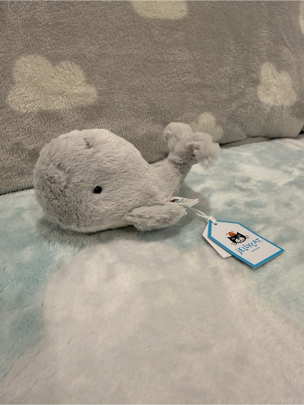 Jellycat Wavelly Whale Grey BNWT Retired - Authentic